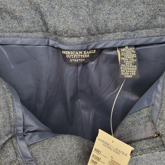 American Eagle Womens 8 31x32 Blue Gray Trouser Pants Wool Blend Lined Bootcut - Picture 8 of 10